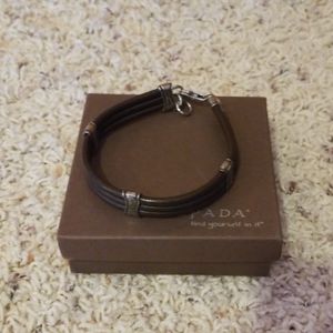Silpada sterling silver & leather bracelet - men's